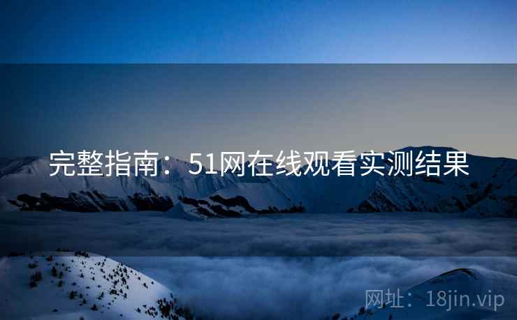 完整指南：51网在线观看实测结果