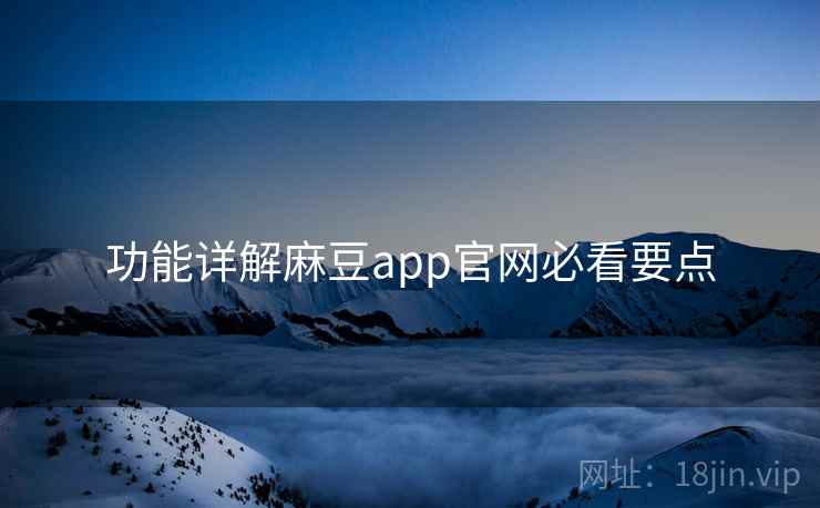 功能详解麻豆app官网必看要点