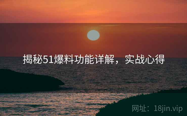 揭秘51爆料功能详解，实战心得