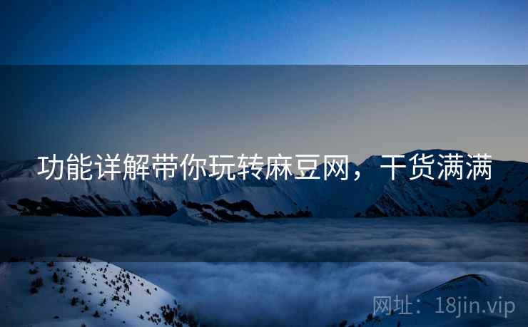 功能详解带你玩转麻豆网，干货满满