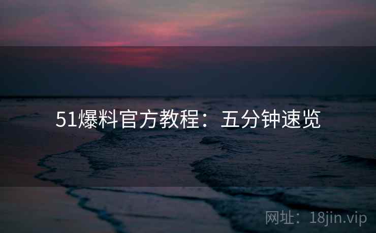 51爆料官方教程：五分钟速览
