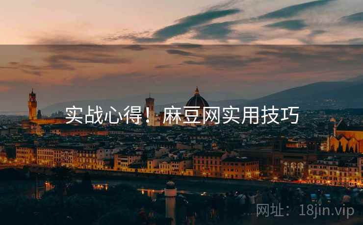 实战心得！麻豆网实用技巧
