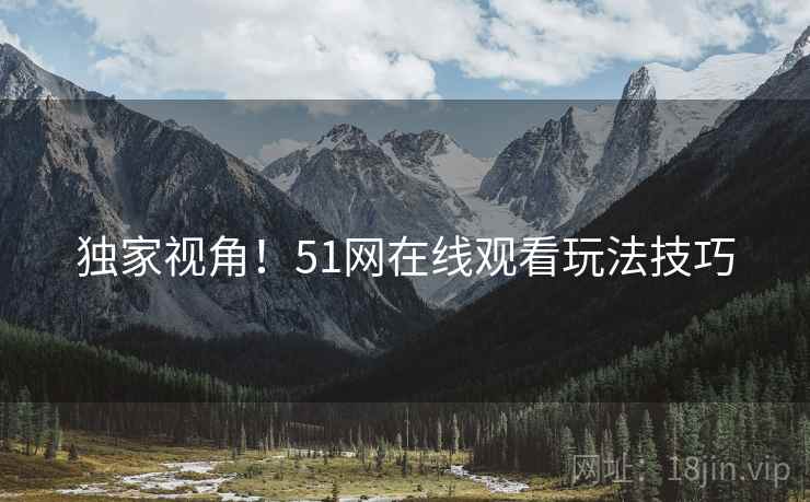 独家视角！51网在线观看玩法技巧